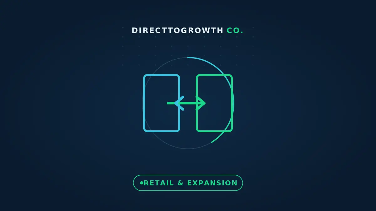 Two doors with reversible arrow — retail and expansion cover, DirectToGrowth Co.