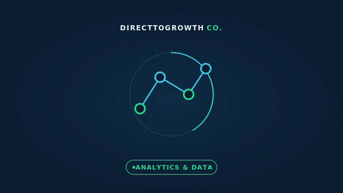 Connected nodes graphic — analytics and data cover, DirectToGrowth Co.
